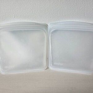 Stasher Reusable Silicone Food Bags Sandwich Size 30 ounce Set  of 2